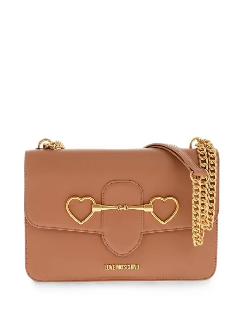 Moschino heart-motif chain-strap shoulder bag Brown JC4075PP1FLC0201