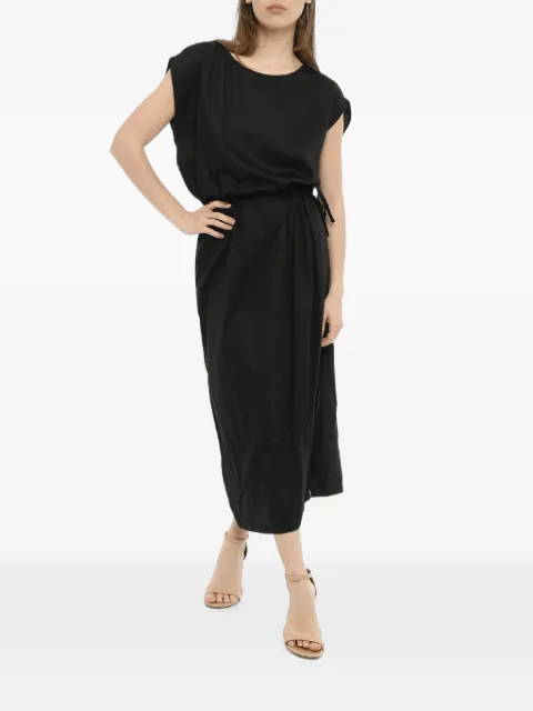 Woolrich drawstring-waist midi dress Black COWRABI0004UT17841