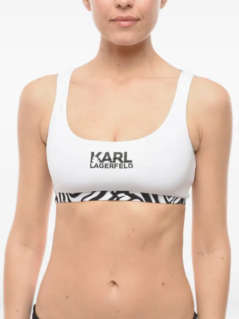 Karl Lagerfeld logo-print bikini top White KL22WTP24