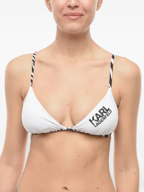 Karl Lagerfeld animal-print triangle bikini top White KL22WTP25WHITE