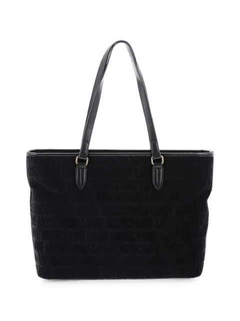 Moschino Love Terry embossed logo tote bag Black JC4072PP1GLN100A