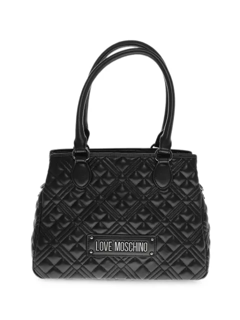 Love Moschino logo-patch tote bag Black JC4170PP0HLA0