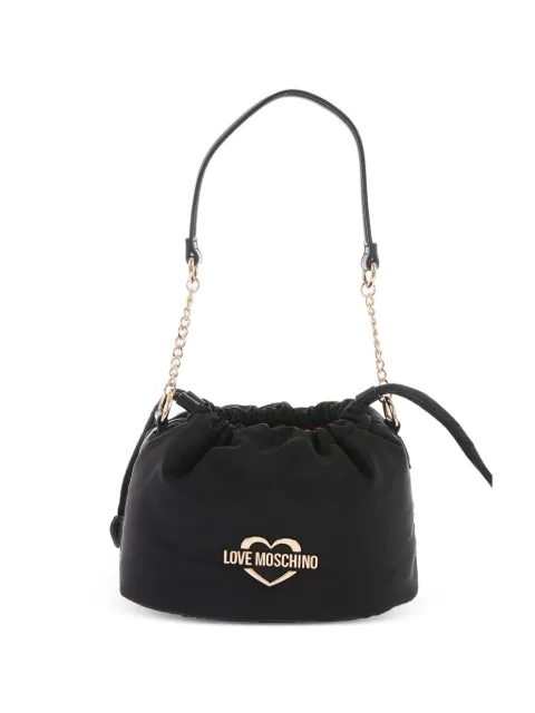 Love Moschino mini logo-plaque bucket bag Black JC4057PP1FLE1