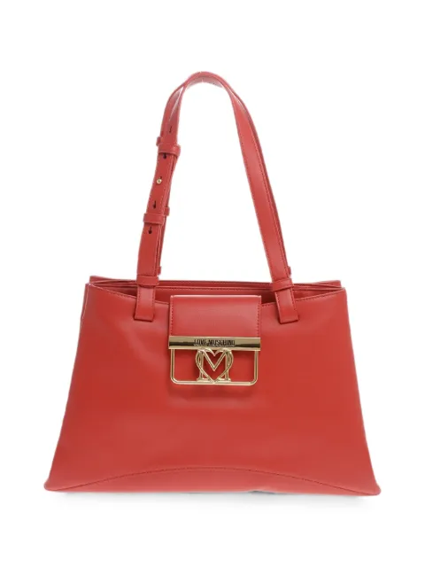 Moschino logo-plaque triple-compartment tote bag Red JC4202PP0HKW