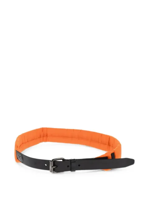 DSQUARED2 logo-print leather-trim belt Orange BEW035611705990