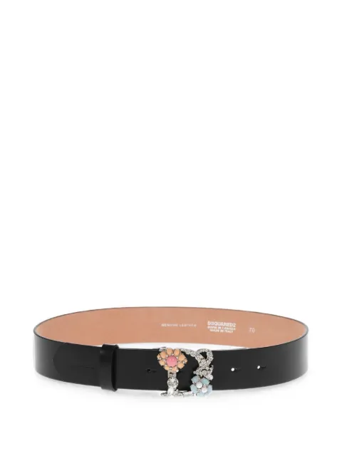 DSQUARED2 logo-embellished leather belt Black BEW039324900001