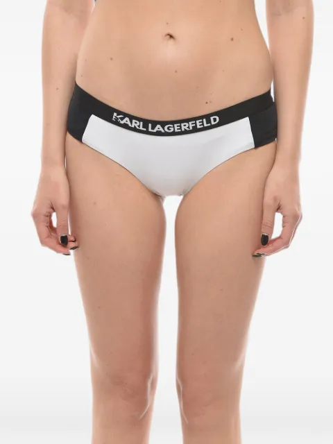 Karl Lagerfeld logo-waistband bikini bottom White KL22WBT09