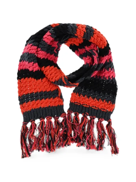 DSQUARED2 striped fringed scarf Orange KNM010908C06220