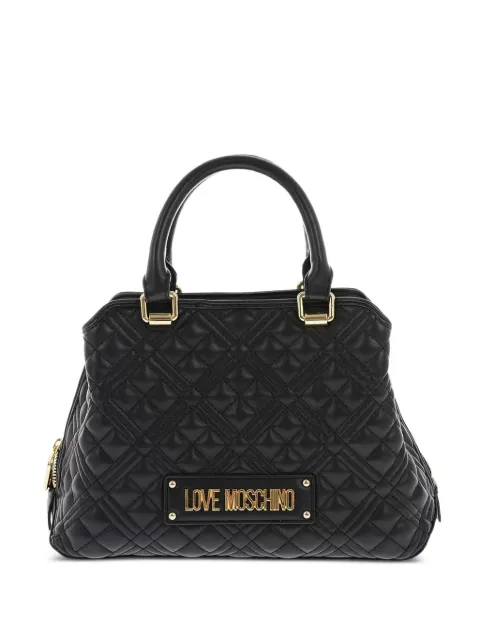 Moschino quilted logo-plaque tote bag Black JC4323PP0FLA0000