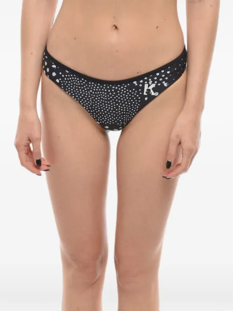 Karl Lagerfeld logo-print polka-dot bikini briefs Black KL22WBT21