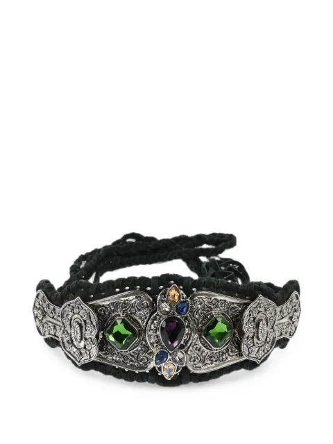 DSQUARED2 crystal-embellished belt Green BEW007612901263