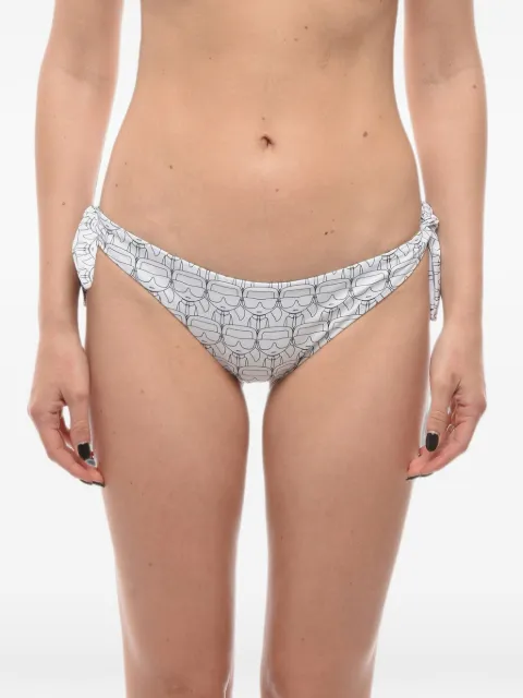 Karl Lagerfeld logo-print side-tie bikini briefs White KL22WBT14WHITE
