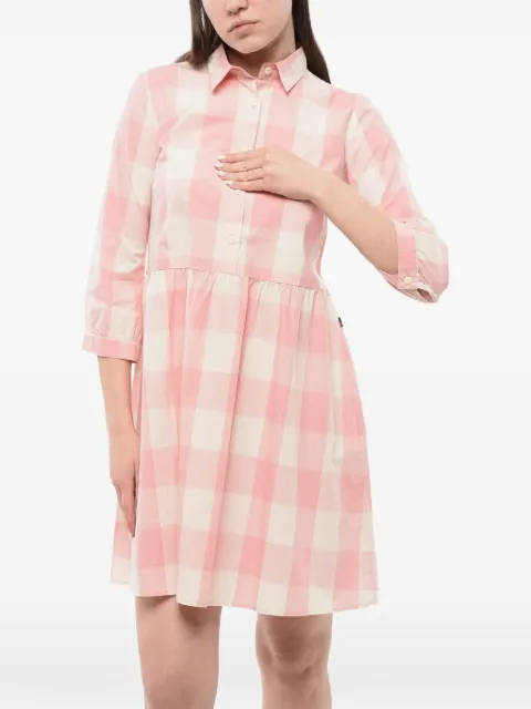 Woolrich checked long-sleeve mini dress Pink CFWWDR0039FRUT2103