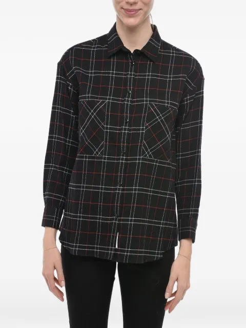 Woolrich tartan-print flannel black blouse Black CFWWSI0066FRUT17961564
