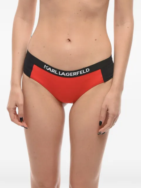 Karl Lagerfeld logo-waistband bikini briefs Red KL22WBT09RED