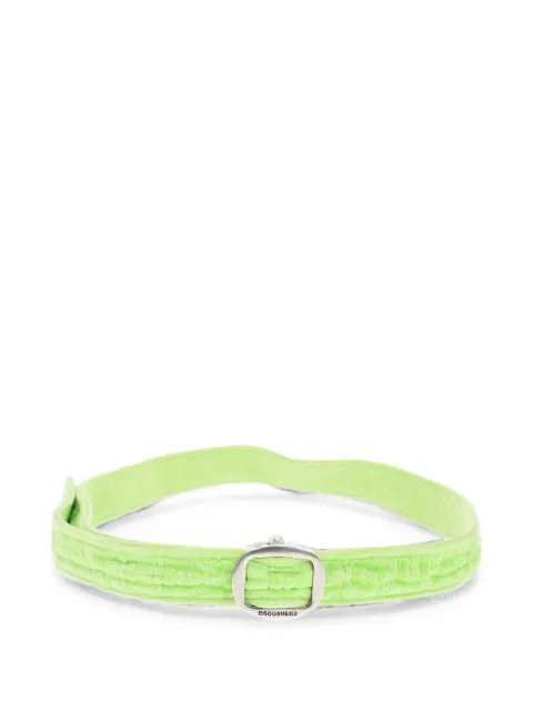 DSQUARED2 Twin Beach logo-embossed terry belt Green BEW0387S0201109