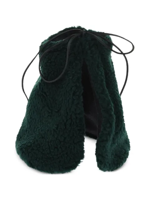 DSQUARED2 faux-shearling drawstring scarf Green COW000243205865