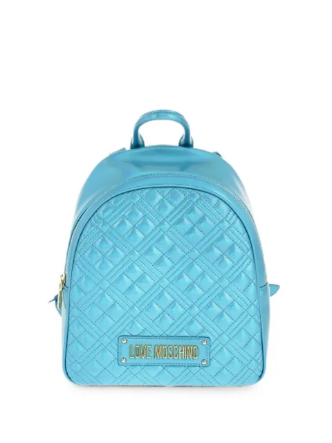 Moschino quilted laminated backpack Blue JC4061PP1HLA0851