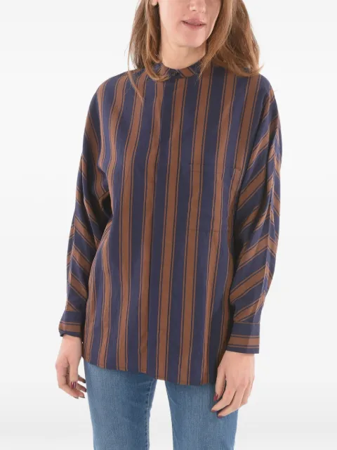 Woolrich Scully collarless striped shirt Blue COWWCAM0683UT150530077