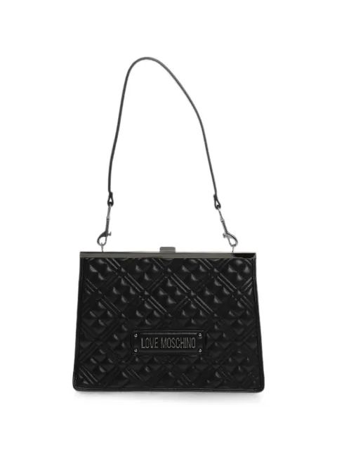 Moschino quilted logo-plaque shoulder bag Black JC4256PP0HLA