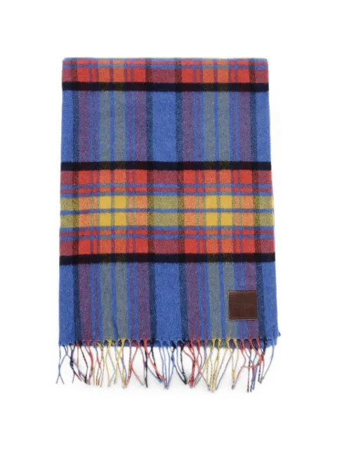 DSQUARED2 tartan-check fringed-trim scarf Blue SCM002802M05790