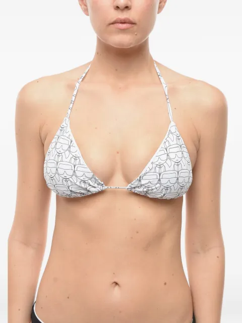 Karl Lagerfeld logo-print bikini top White KL22WTP13WHITE