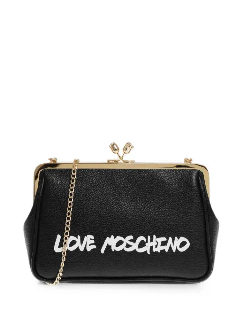 Moschino Love logo-print Love clutch bag Black JC4253PP0HK1300A