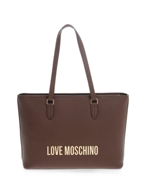 Love Moschino logo-lettering tote bag Brown JC4190PP0HKD0