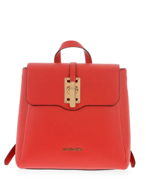 Moschino logo-plaque foldover backpack Red JC4314PP0GKW0