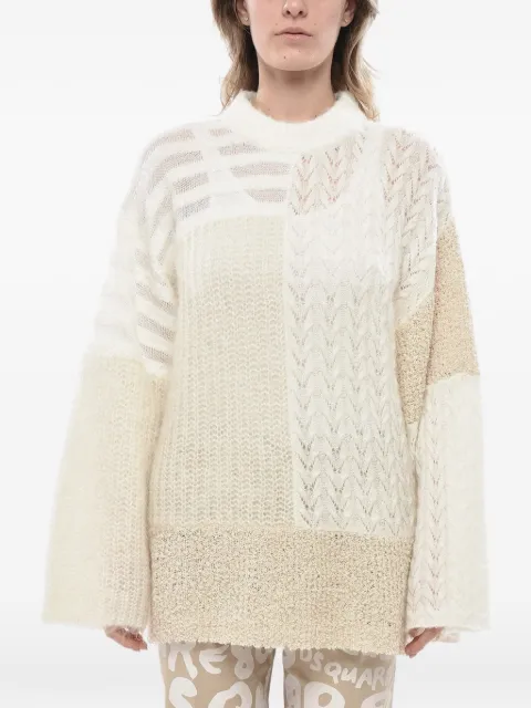 Holzweiler patchwork-effect relaxed-fit knit White 179441004