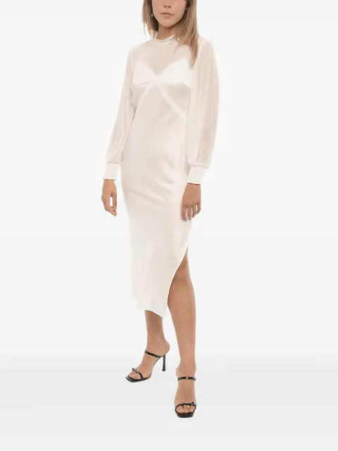 AllSaints Bailey lace-trim midi dress White BAILEYWD035YOFFWHITE
