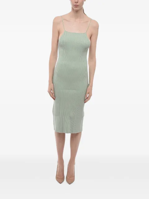 AERON ribbed-knit fitted midi dress Green AW23RSDR41243633304