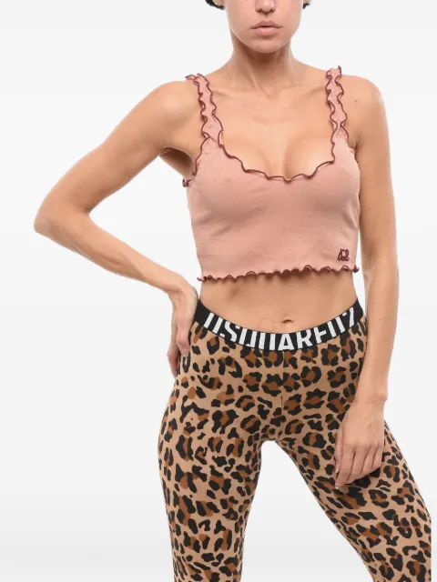 DSQUARED2 ribbed lettuce-trim crop top Neutrals D8D384440ISA01