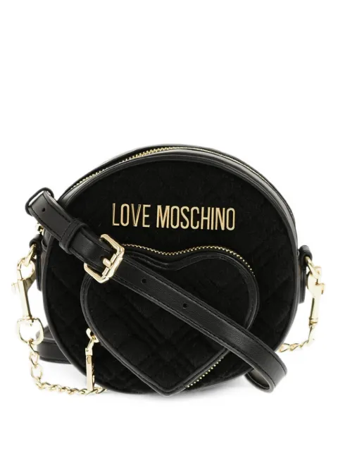 Moschino heart-shaped pocket round mini crossbody bag Black JC4067PP1HLB100A