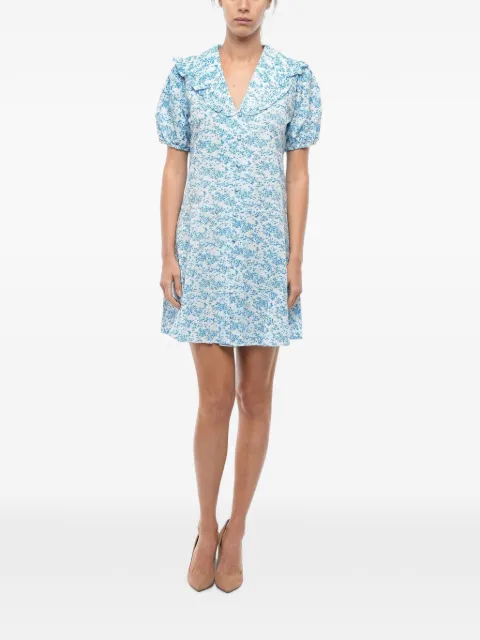 SAMSOE SAMSOE JYTTA floral-print ruffled-collar mini dress Blue F22200132