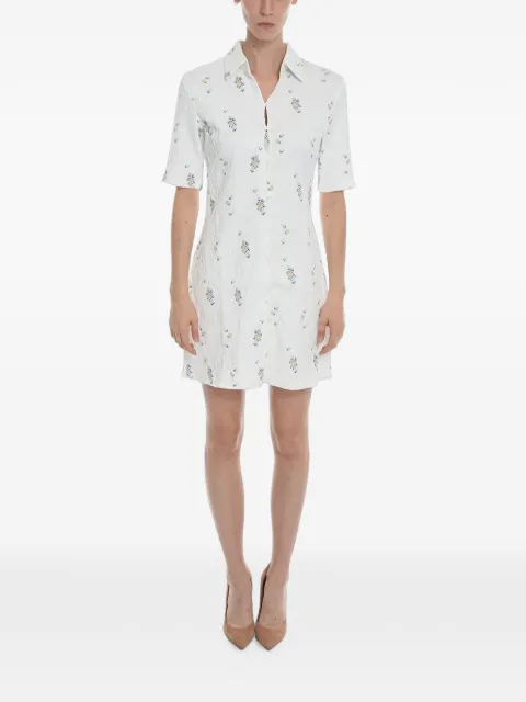 SAMSOE SAMSOE Mariah floral-jacquard mini shirt dress White F222001560WHITEFLOWER