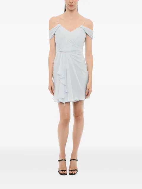 Costarellos draped ruffled mini dress Blue PR2361LIGHTBLUESILKCHIFFON