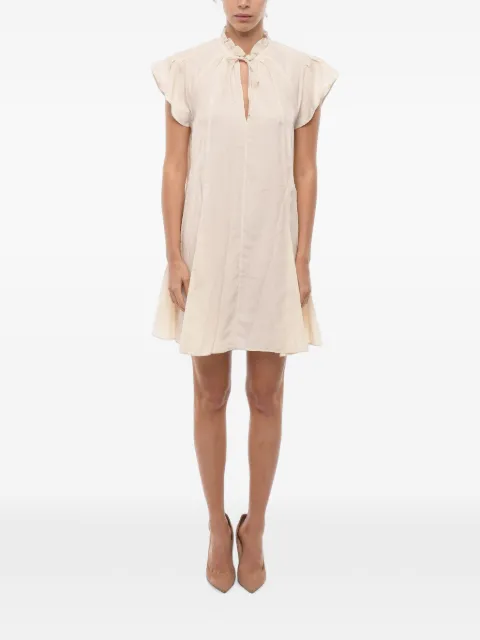 SAMSOE SAMSOE Karookh ruffle-collar mini dress Neutrals F20400287