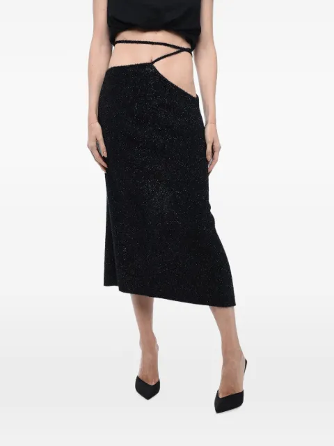 ROTATE BIRGER CHRISTENSEN glitter-knit cut-out skirt Black RT2501194023TCX