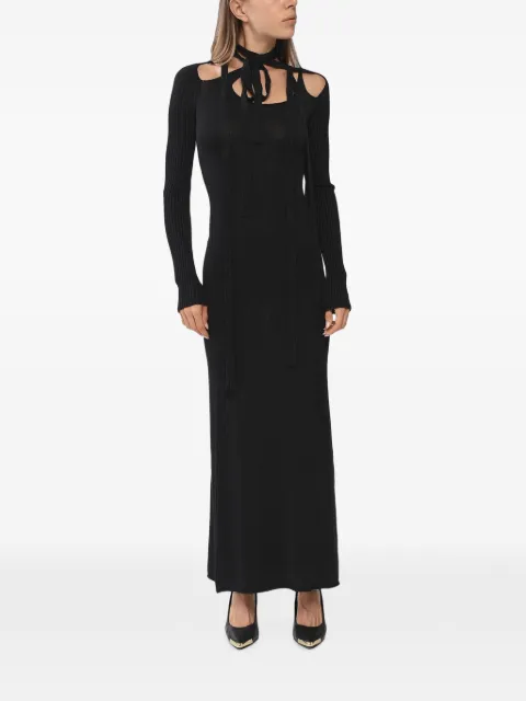 Y/Project tie-neck cut-out maxi dress Black 106DR008Y83
