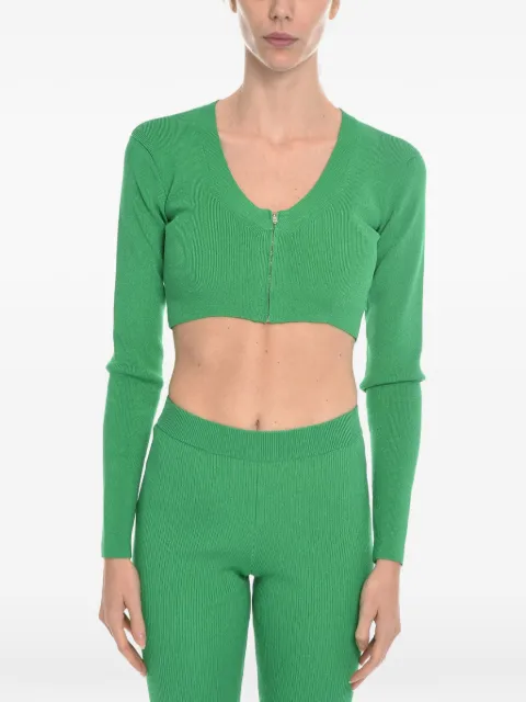 HERSKIND zip-up cropped cardigan Green 10658850