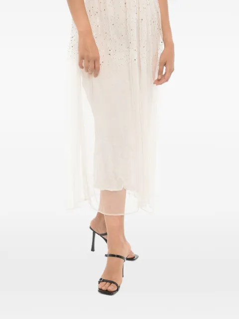 AllSaints Robyn sequin-embellished midi dress White ROBYNWD367Y