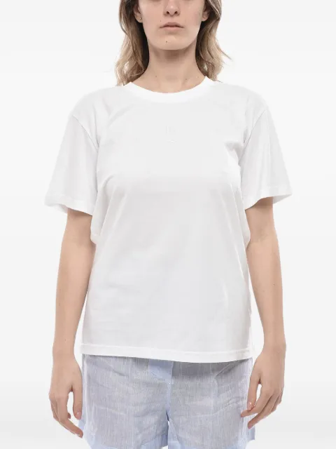 Ludovic de Saint Sernin embroidered-monogram crew-neck T-shirt White COTP003UJEWHITEEMBROIDERYLOGO