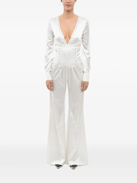 Philipp Plein stud-embellished satin jumpsuit White F18CWRG0820PTE104N01