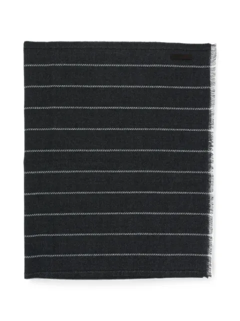 Zegna stripe-print fringed scarf Grey 22BZ2L04SGR1