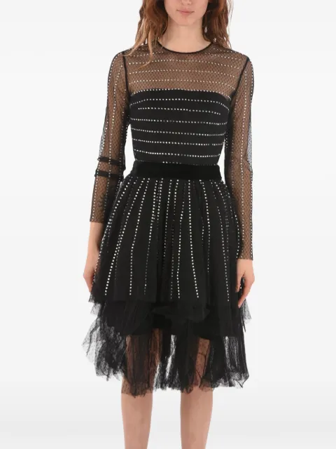Philipp Plein rhinestone-embellished tulle party dress Black A18CWRG0868PTE003N