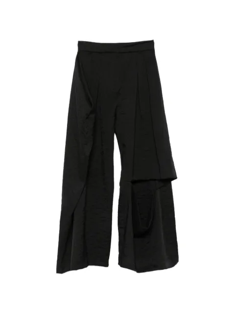 A.W.A.K.E. Mode pocket draped palazzo pants Black SS26P02LA24