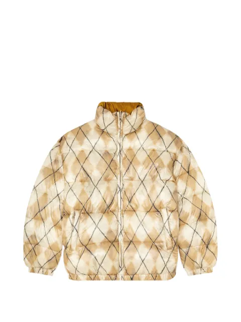 Diesel reversible puffer jacket with argyle print Neutrals A229870DLCK