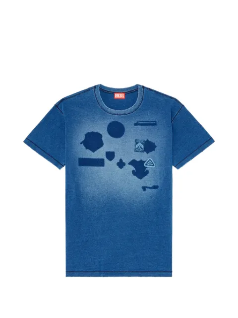 Diesel T-shirt with shadow-effect patches Blue A232690PGBY