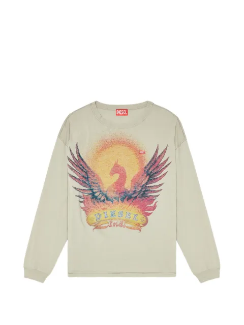 Diesel long sleeve T-shirt with Phoenix graphic Neutrals A234300NJCF